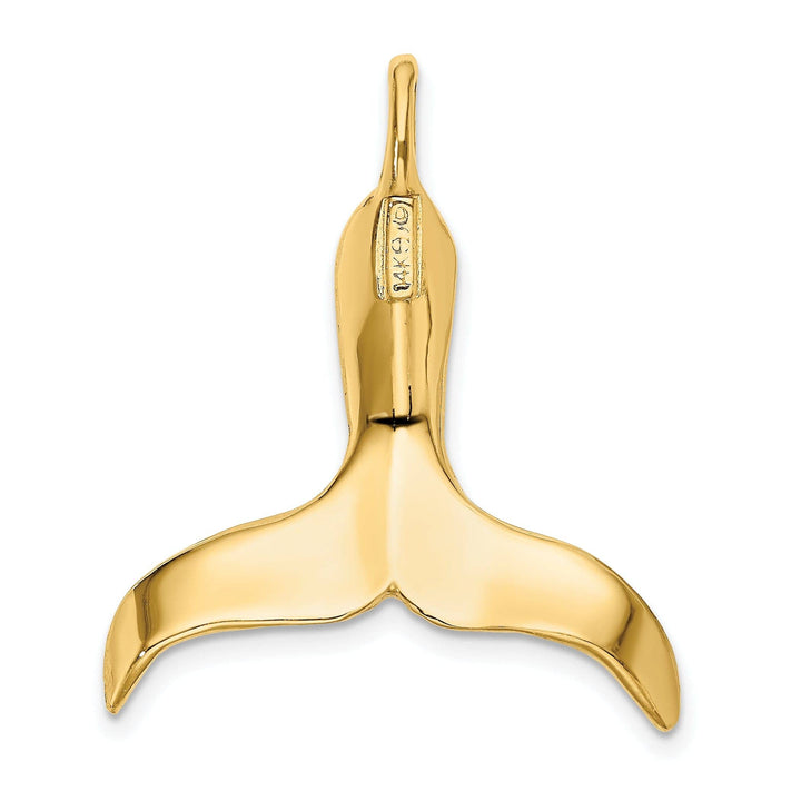 Lovely Rita's Pendants & Charms 14K Yellow Gold Polished Finish 3-Dimensional Whale Tail Chain Slide Will not fit Omega Chain