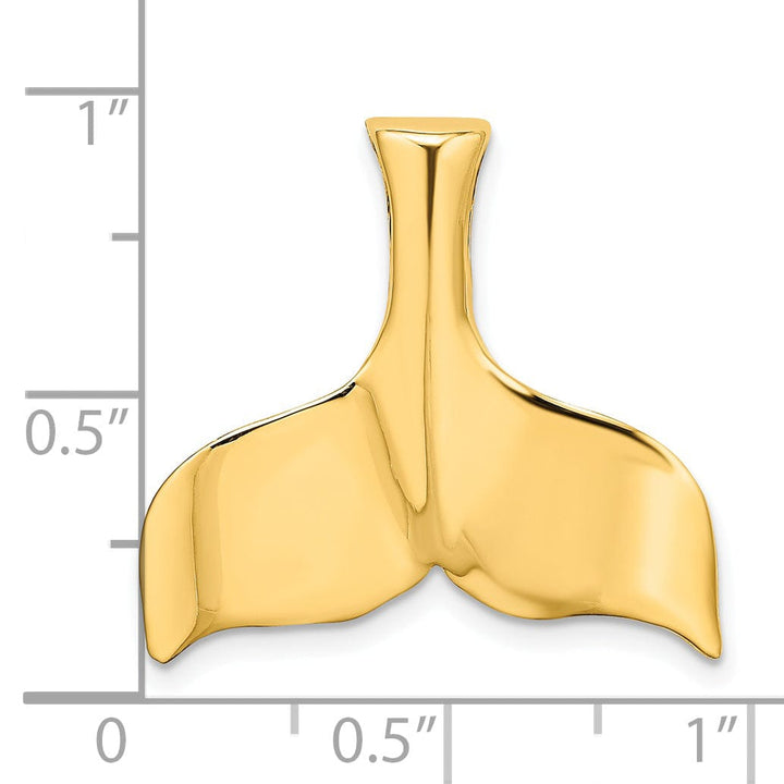 Lovely Rita's Pendants & Charms 14K Yellow Gold Polished Finish 3-Dimensional Whale Tail Charm Pendant