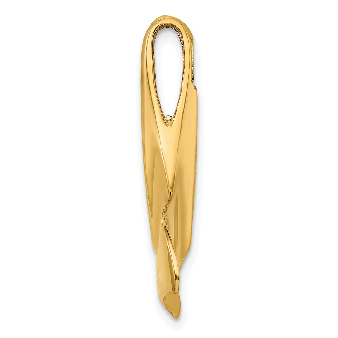 Lovely Rita's Pendants & Charms 14K Yellow Gold Polished Finish 3-Dimensional with Hidden Bail Whale Tail Charm Pendant