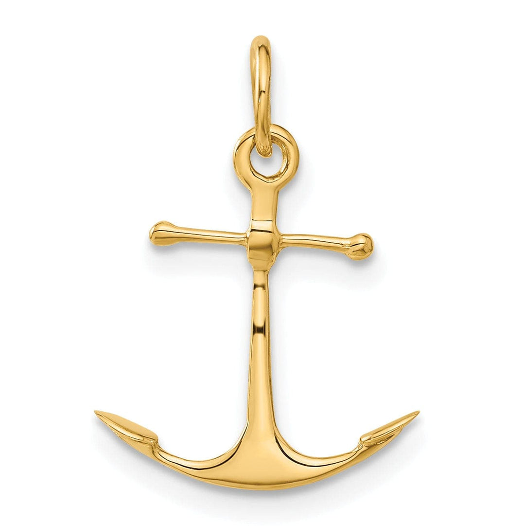 Lovely Rita's Pendants & Charms 14k Yellow Gold Polished Finish Anchor Pendant