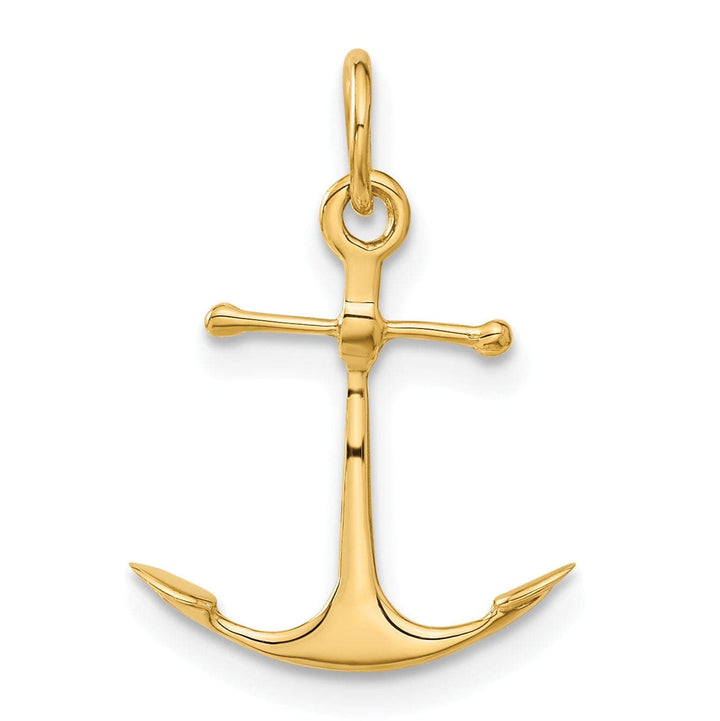 Lovely Rita's Pendants & Charms 14k Yellow Gold Polished Finish Anchor Pendant