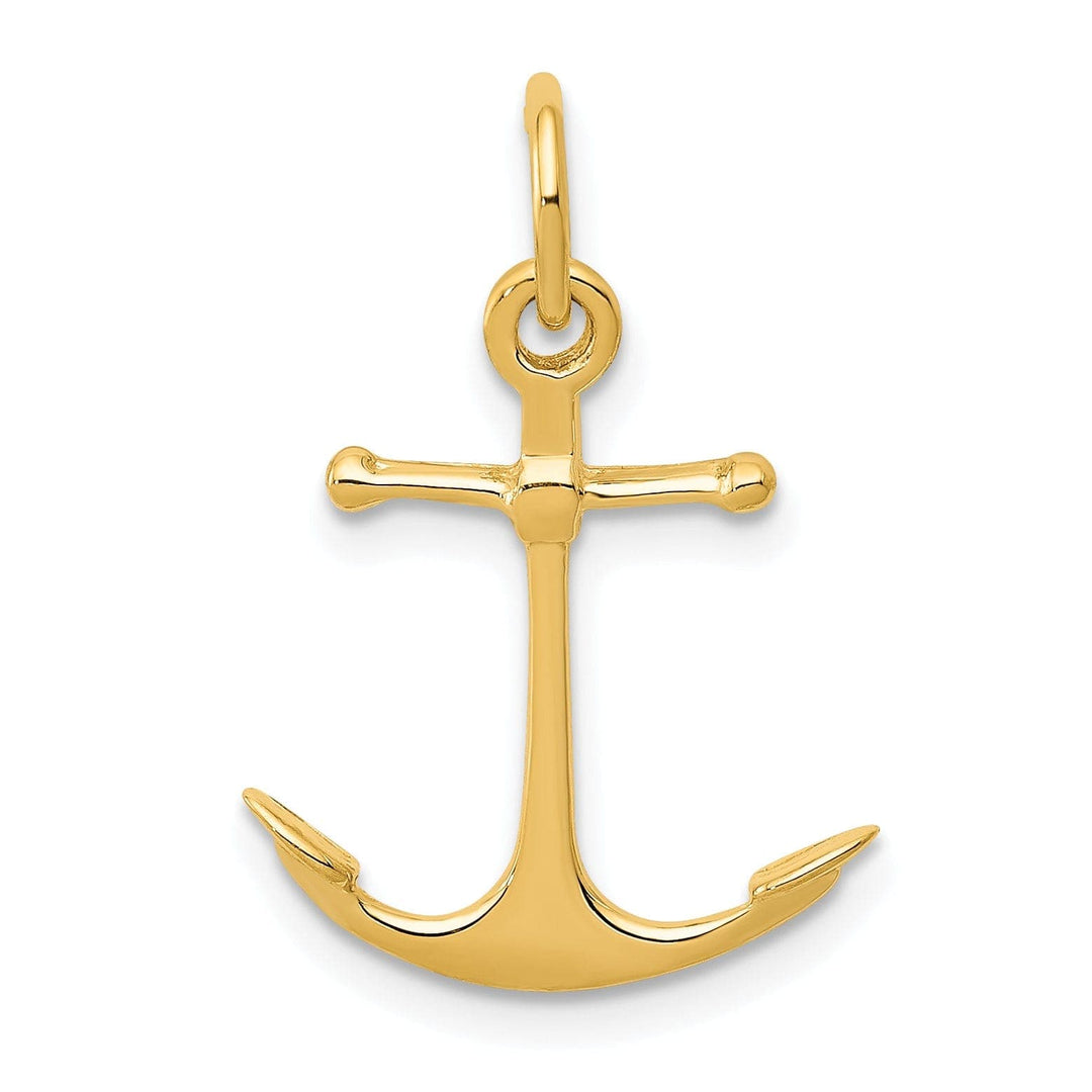Lovely Rita's Pendants & Charms 14k Yellow Gold Polished Finish Anchor Pendant