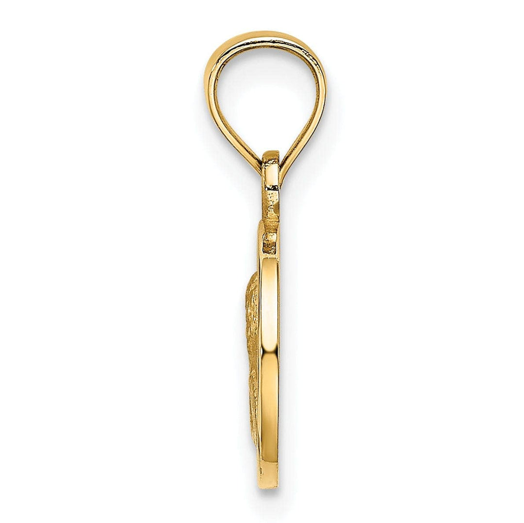 Lovely Rita's Pendants & Charms 14K Yellow Gold Polished Finish Angel Cherub Round Shape Pendant