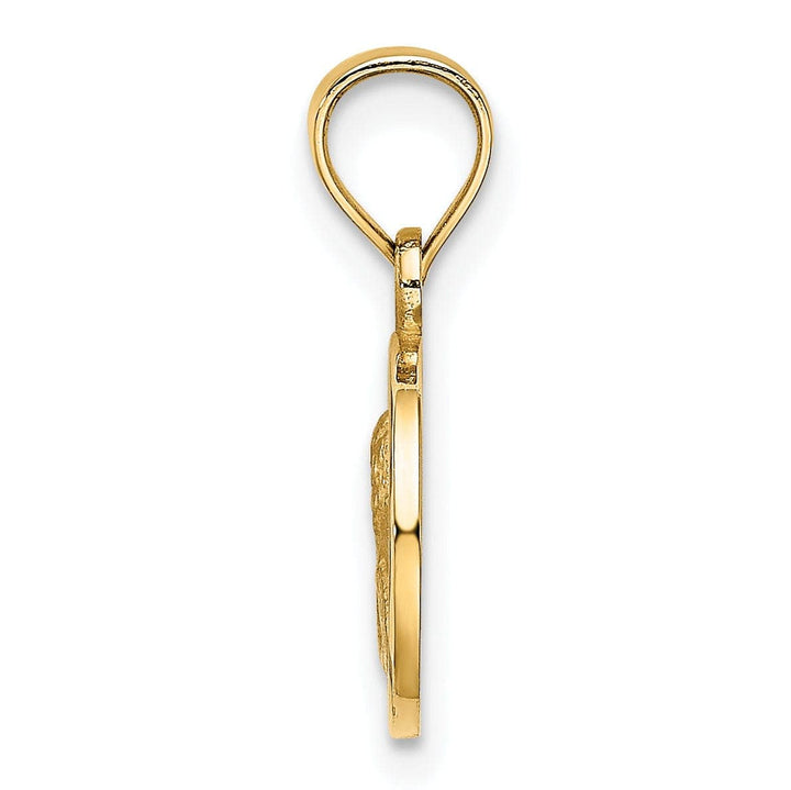 Lovely Rita's Pendants & Charms 14K Yellow Gold Polished Finish Angel Cherub Round Shape Pendant