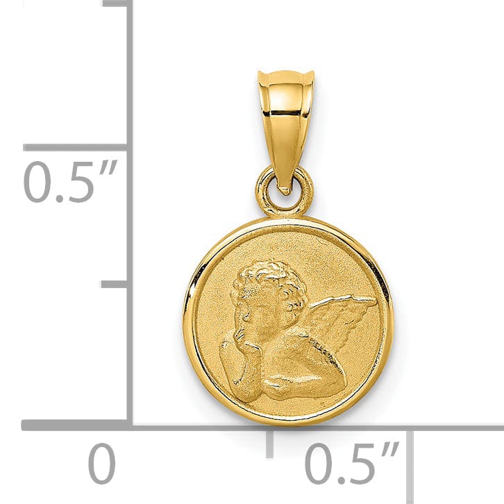 Lovely Rita's Pendants & Charms 14K Yellow Gold Polished Finish Angel Cherub Round Shape Pendant