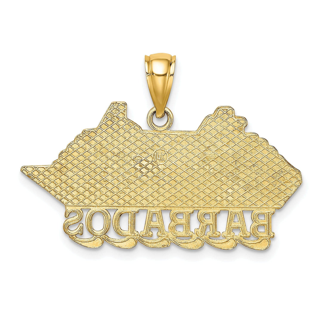 Lovely Rita's Pendants & Charms 14K Yellow Gold Polished Finish BARBADOS Under Cruise Ship Charm Pendant