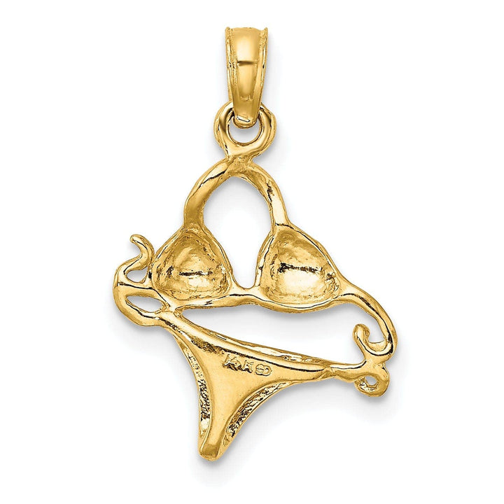 Lovely Rita's Pendants & Charms 14K Yellow Gold Polished Finish Bikini Design Bathing Suit Charm Pendant