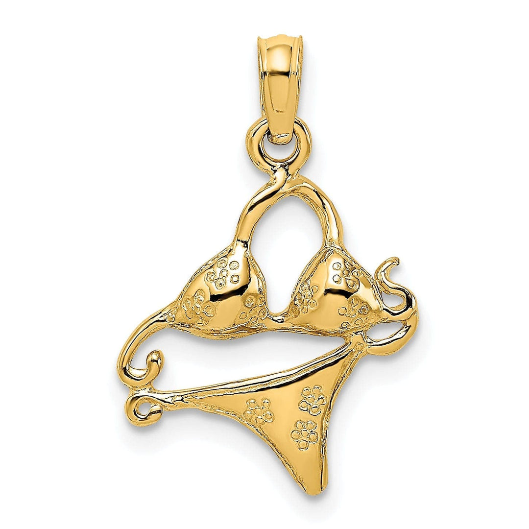 Lovely Rita's Pendants & Charms 14K Yellow Gold Polished Finish Bikini Design Bathing Suit Charm Pendant