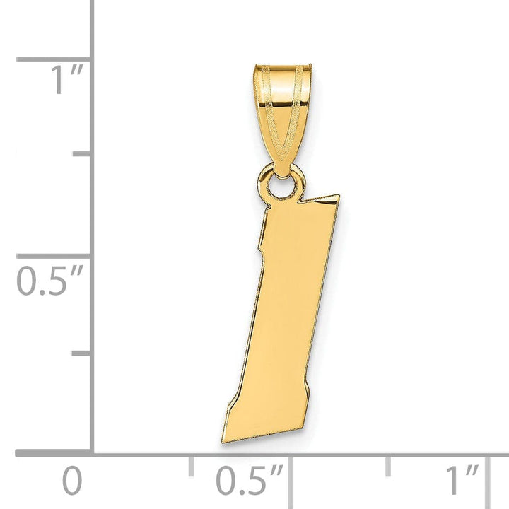 Lovely Rita's Pendants & Charms 14k Yellow Gold Polished Finish Block Script Design Number 1 Charm Pendant