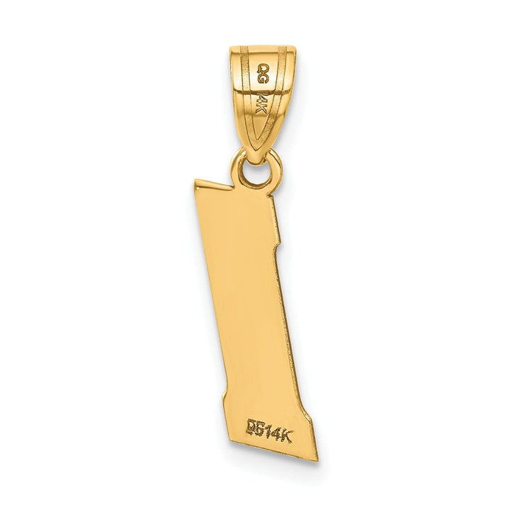 Lovely Rita's Pendants & Charms 14k Yellow Gold Polished Finish Block Script Design Number 1 Charm Pendant