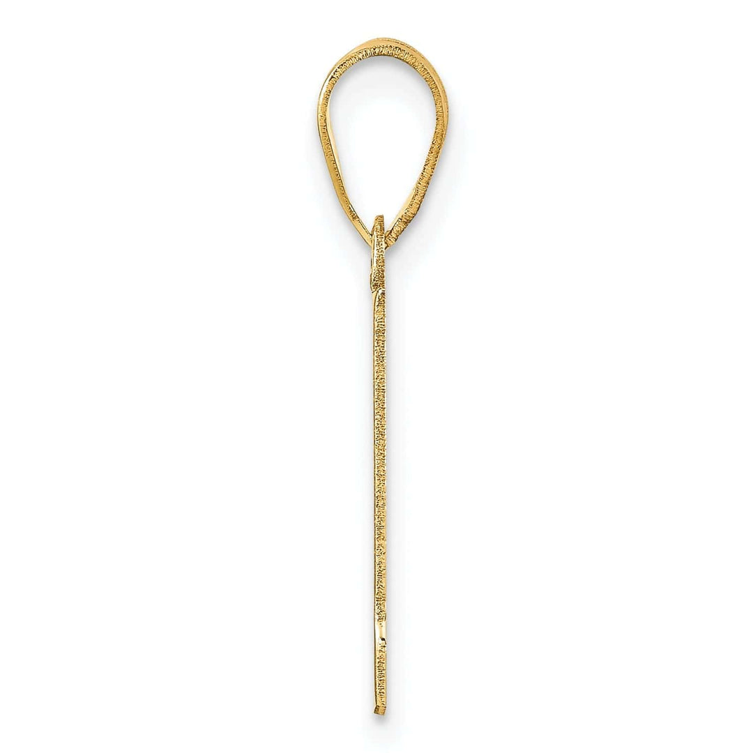 Lovely Rita's Pendants & Charms 14k Yellow Gold Polished Finish Block Script Design Number 1 Charm Pendant