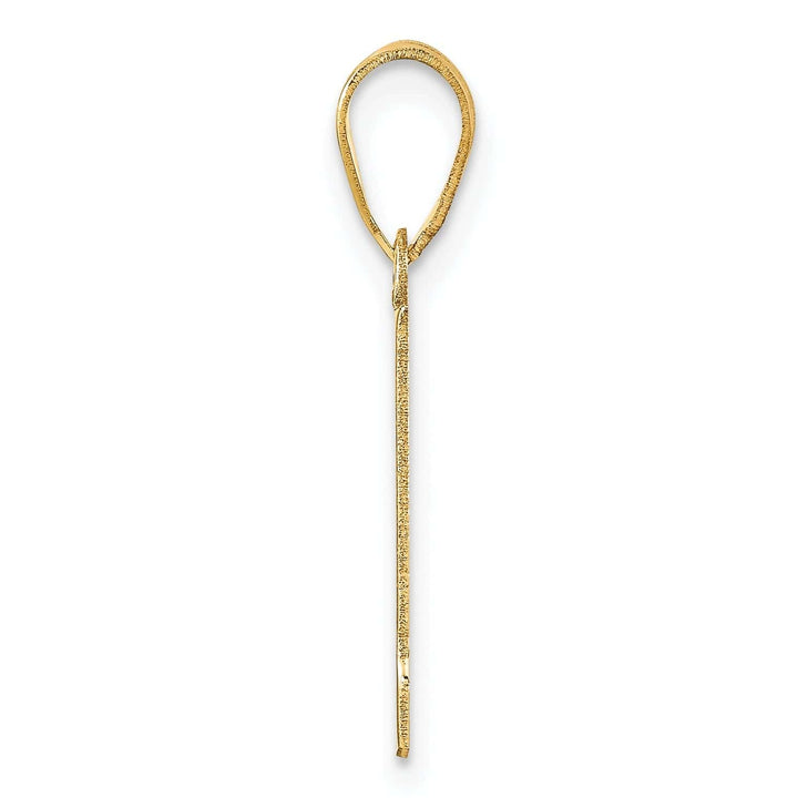 Lovely Rita's Pendants & Charms 14k Yellow Gold Polished Finish Block Script Design Number 1 Charm Pendant