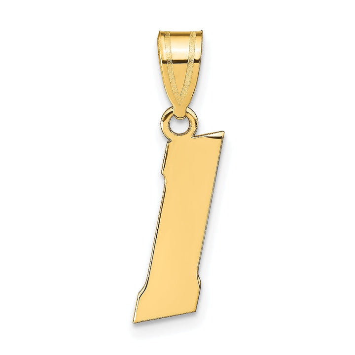 Lovely Rita's Pendants & Charms 14k Yellow Gold Polished Finish Block Script Design Number 1 Charm Pendant