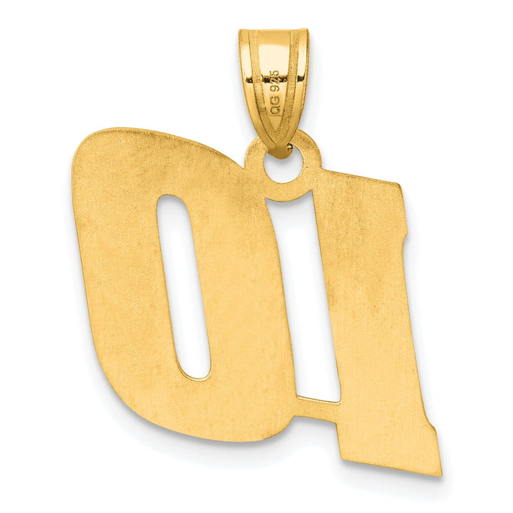 Lovely Rita's Pendants & Charms 14k Yellow Gold Polished Finish Block Script Design Number 10 Charm Pendant