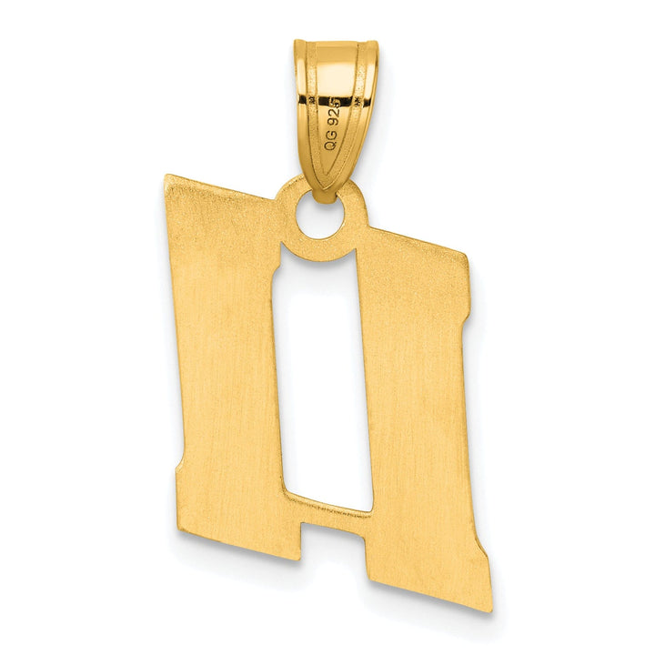 Lovely Rita's Pendants & Charms 14k Yellow Gold Polished Finish Block Script Design Number 11 Charm Pendant