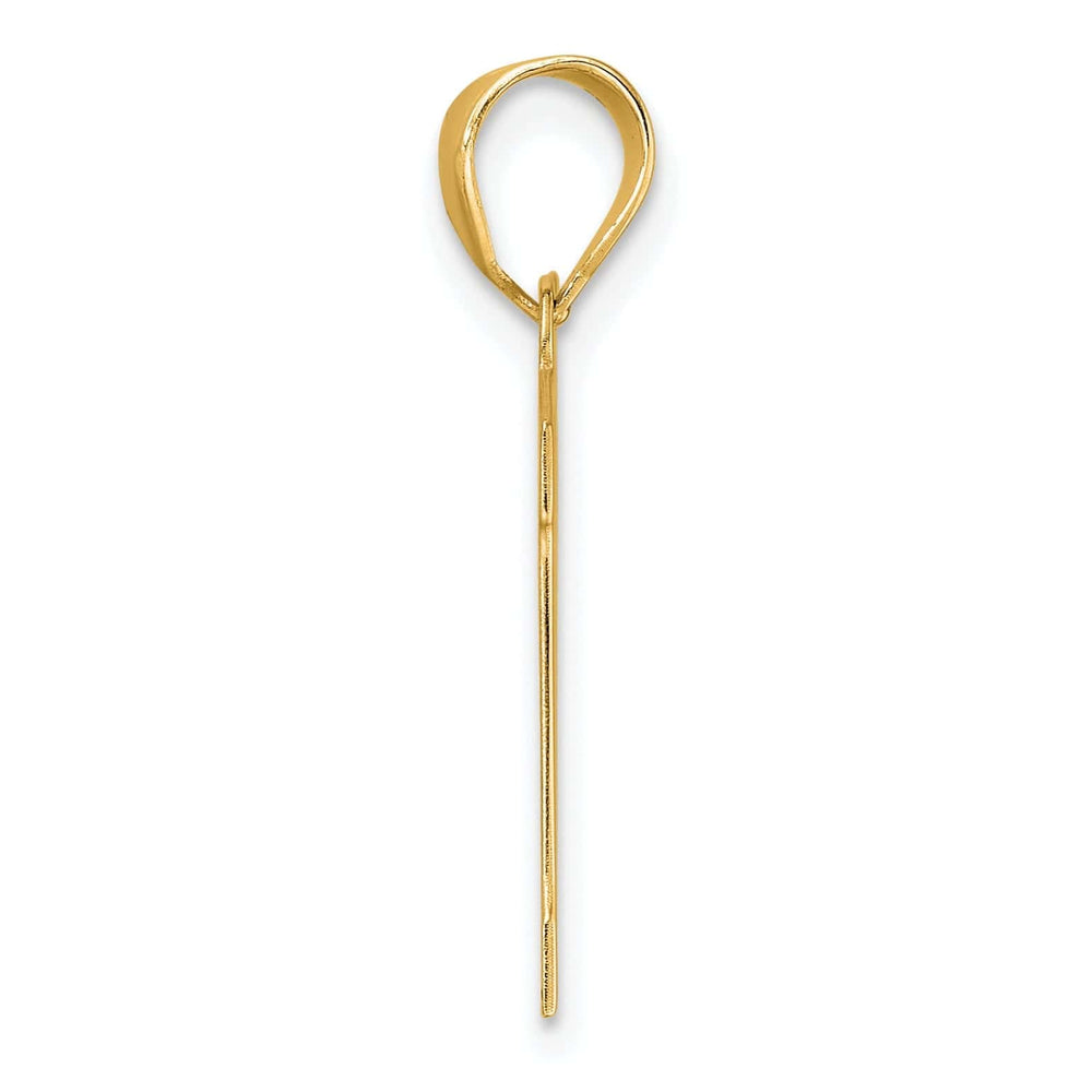 Lovely Rita's Pendants & Charms 14k Yellow Gold Polished Finish Block Script Design Number 11 Charm Pendant