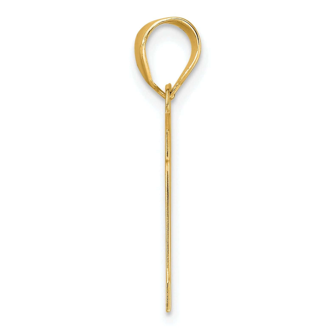 Lovely Rita's Pendants & Charms 14k Yellow Gold Polished Finish Block Script Design Number 11 Charm Pendant