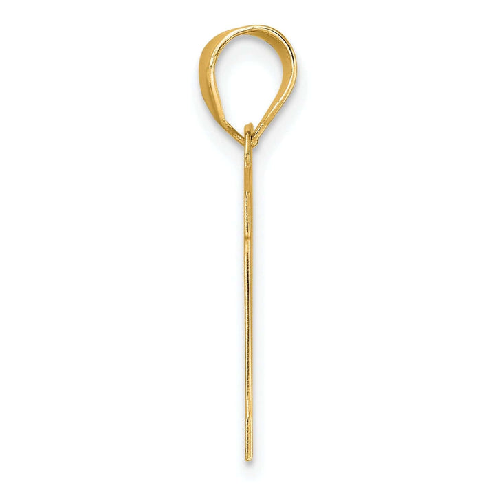 Lovely Rita's Pendants & Charms 14k Yellow Gold Polished Finish Block Script Design Number 11 Charm Pendant