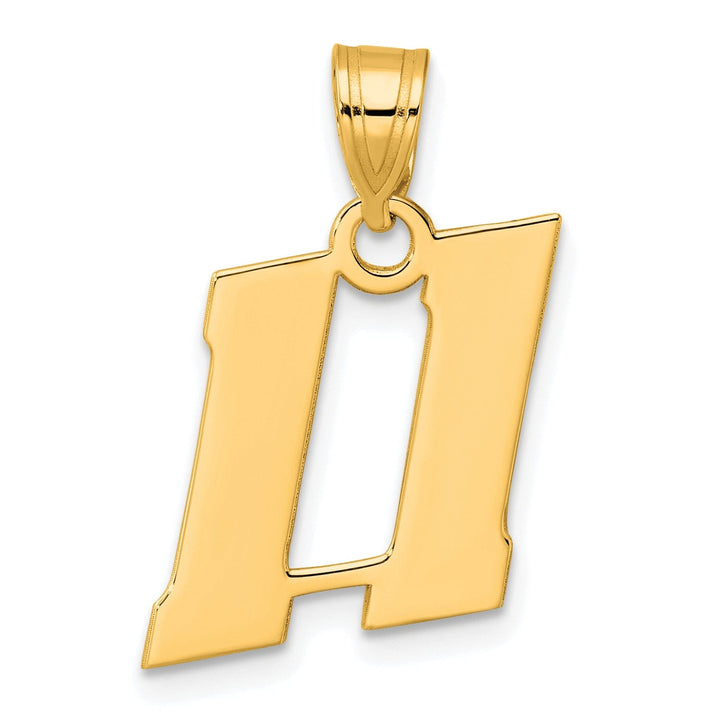 Lovely Rita's Pendants & Charms 14k Yellow Gold Polished Finish Block Script Design Number 11 Charm Pendant