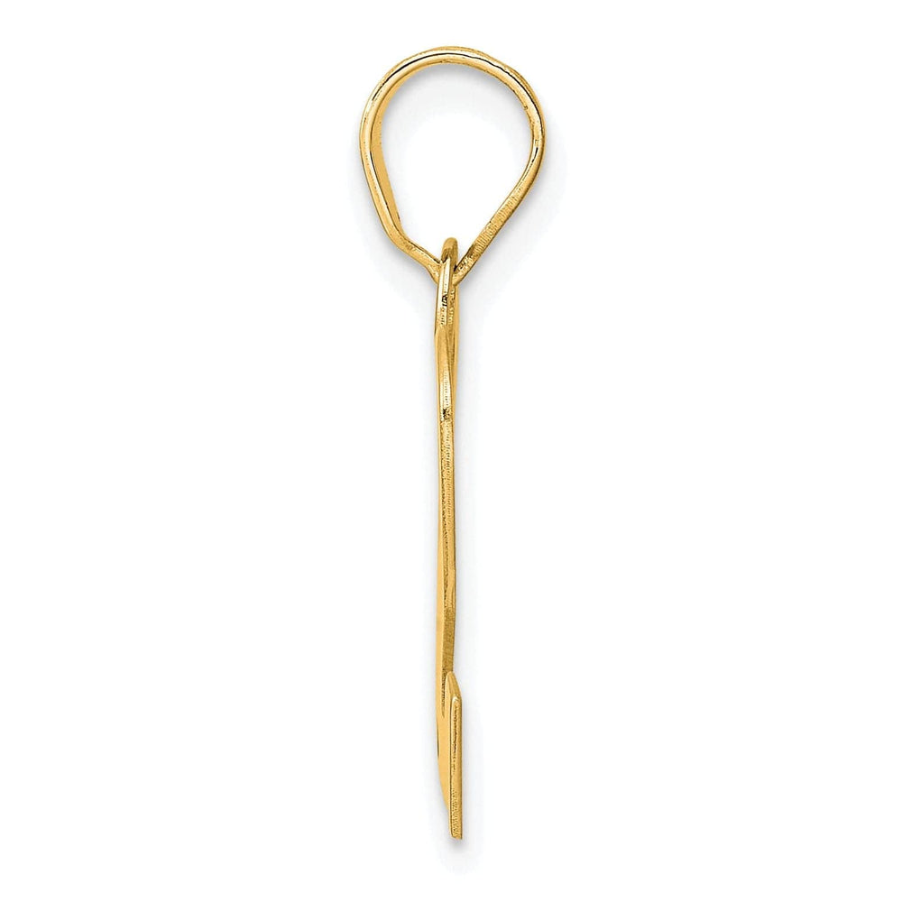 Lovely Rita's Pendants & Charms 14k Yellow Gold Polished Finish Block Script Design Number 12 Charm Pendant