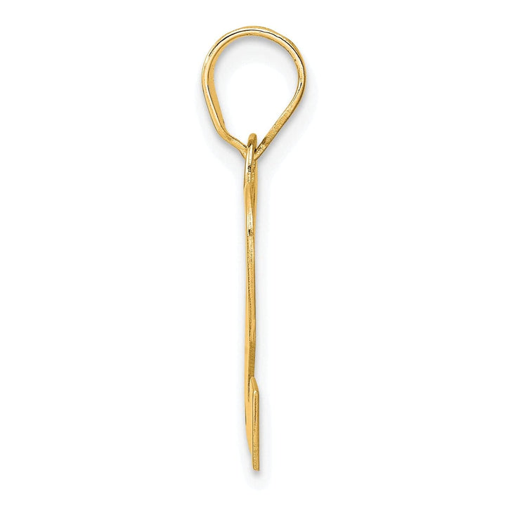 Lovely Rita's Pendants & Charms 14k Yellow Gold Polished Finish Block Script Design Number 12 Charm Pendant