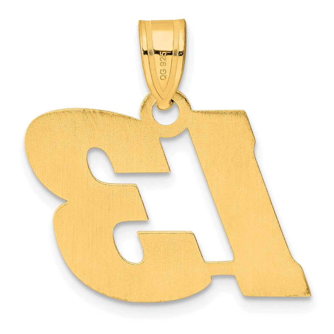Lovely Rita's Pendants & Charms 14k Yellow Gold Polished Finish Block Script Design Number 13 Charm Pendant