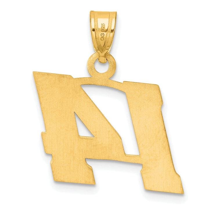 Lovely Rita's Pendants & Charms 14k Yellow Gold Polished Finish Block Script Design Number 14 Charm Pendant