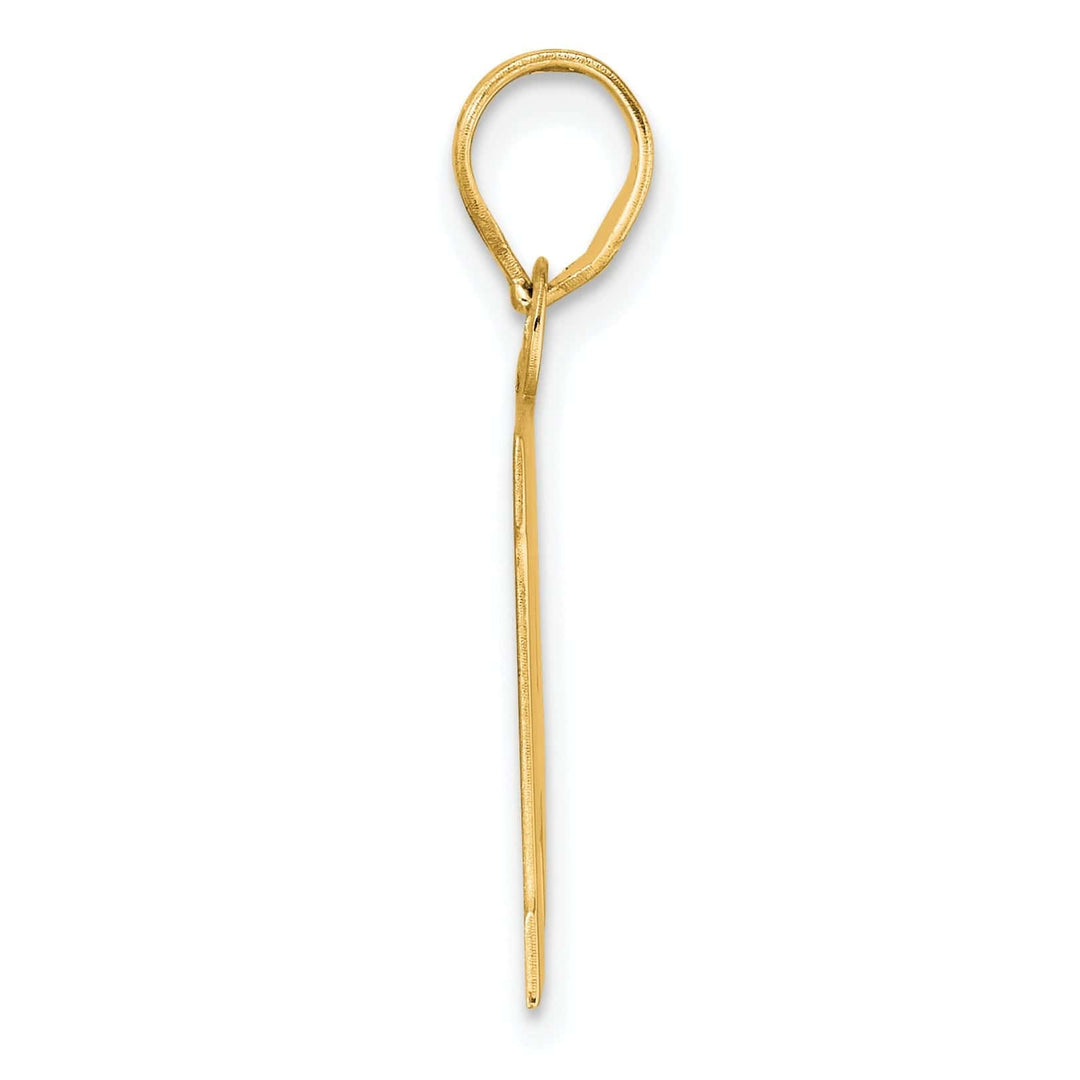 Lovely Rita's Pendants & Charms 14k Yellow Gold Polished Finish Block Script Design Number 14 Charm Pendant