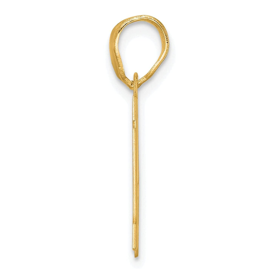 Lovely Rita's Pendants & Charms 14k Yellow Gold Polished Finish Block Script Design Number 15 Charm Pendant