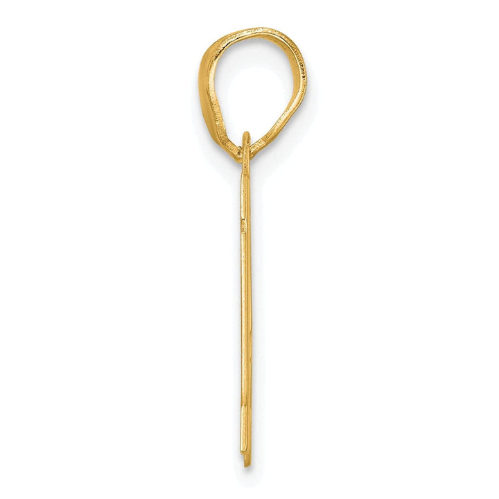 Lovely Rita's Pendants & Charms 14k Yellow Gold Polished Finish Block Script Design Number 15 Charm Pendant