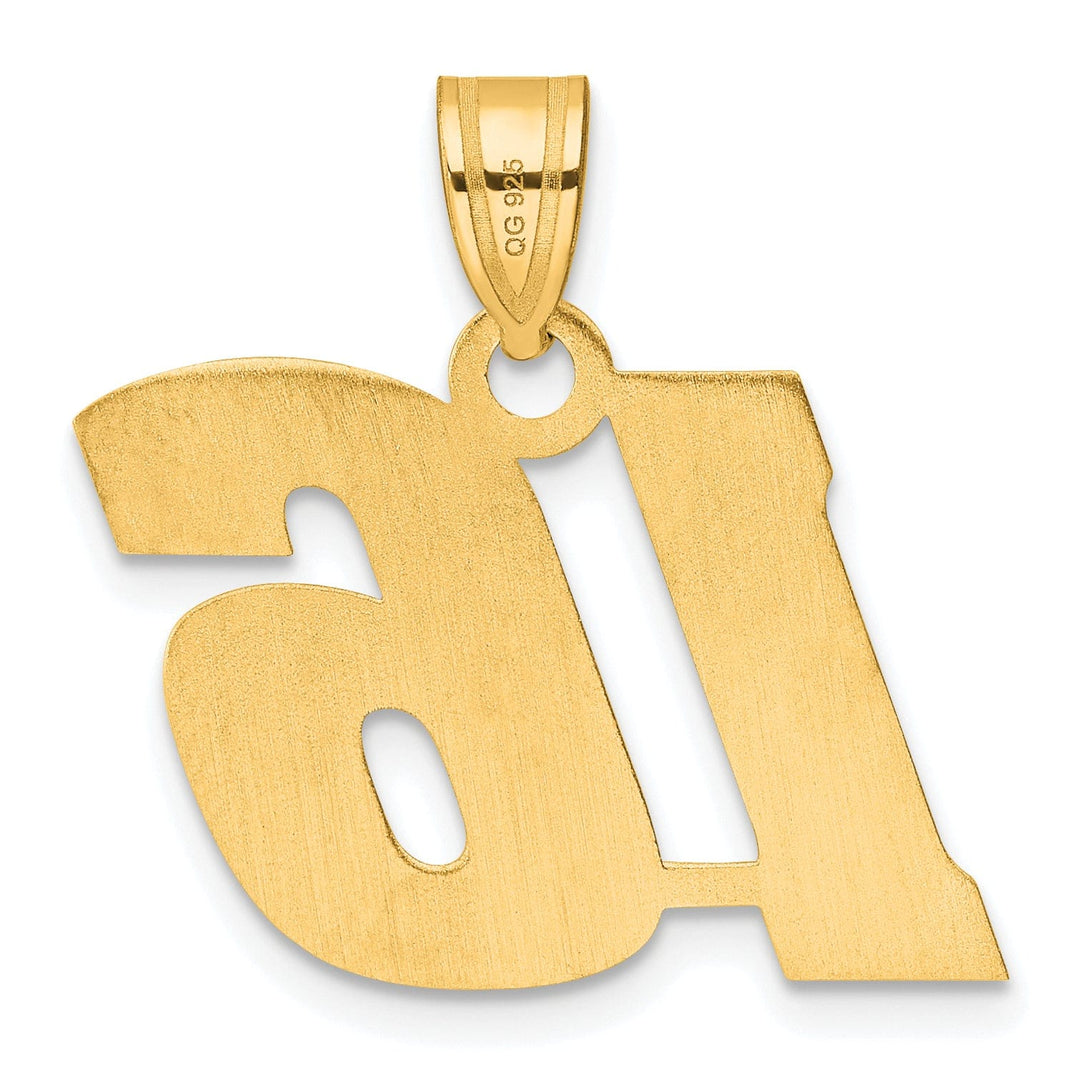 Lovely Rita's Pendants & Charms 14k Yellow Gold Polished Finish Block Script Design Number 16 Charm Pendant