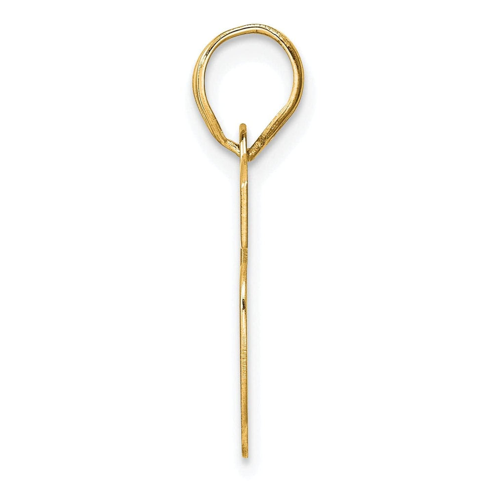 Lovely Rita's Pendants & Charms 14k Yellow Gold Polished Finish Block Script Design Number 16 Charm Pendant