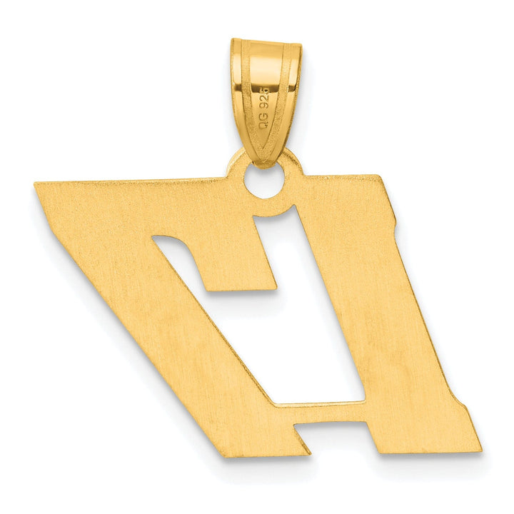 Lovely Rita's Pendants & Charms 14k Yellow Gold Polished Finish Block Script Design Number 17 Charm Pendant