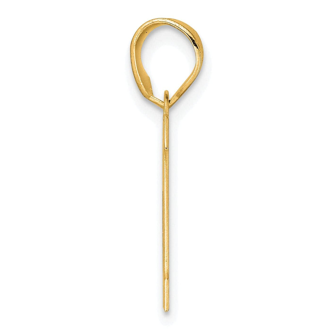 Lovely Rita's Pendants & Charms 14k Yellow Gold Polished Finish Block Script Design Number 17 Charm Pendant