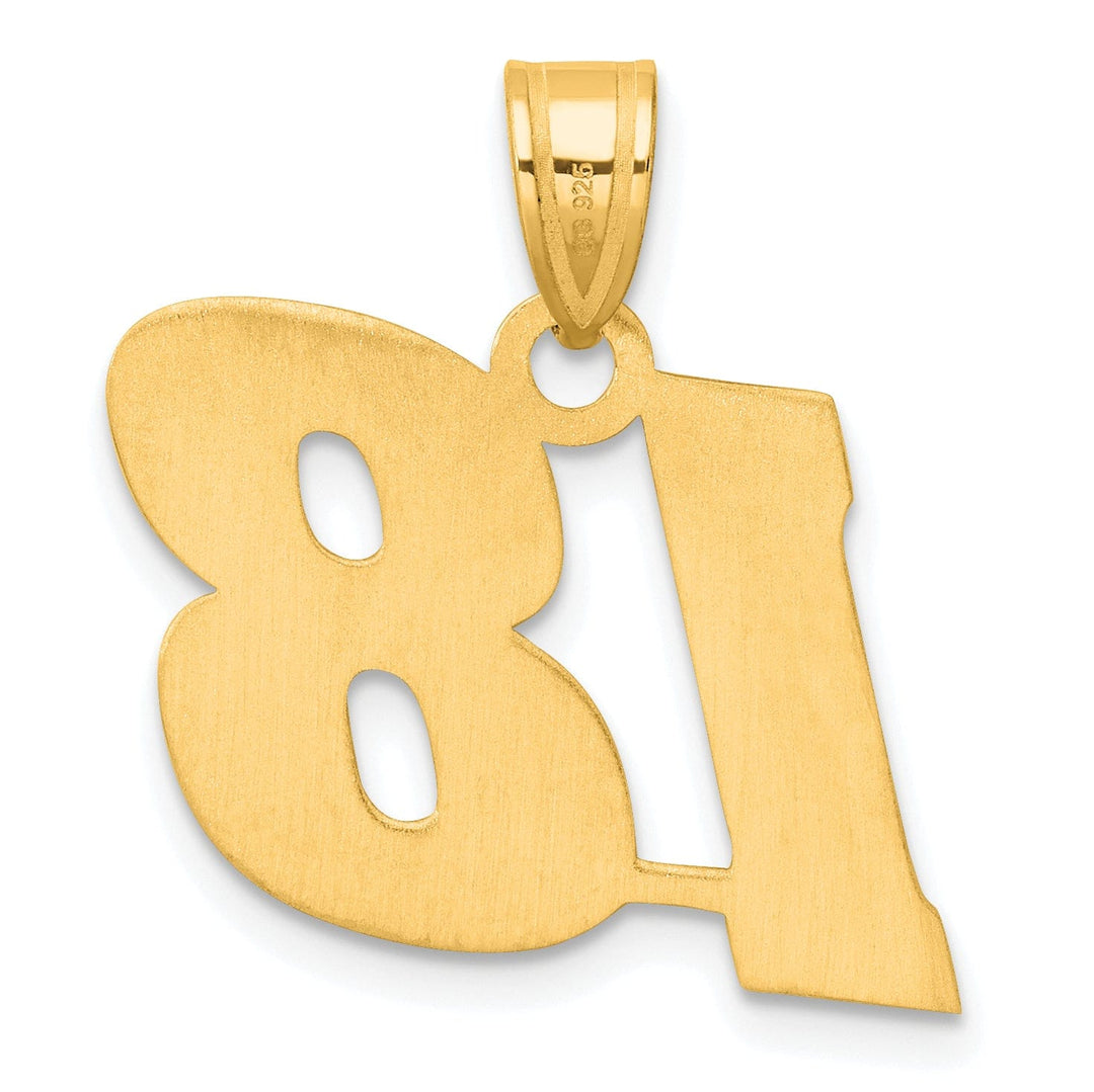 Lovely Rita's Pendants & Charms 14k Yellow Gold Polished Finish Block Script Design Number 18 Charm Pendant