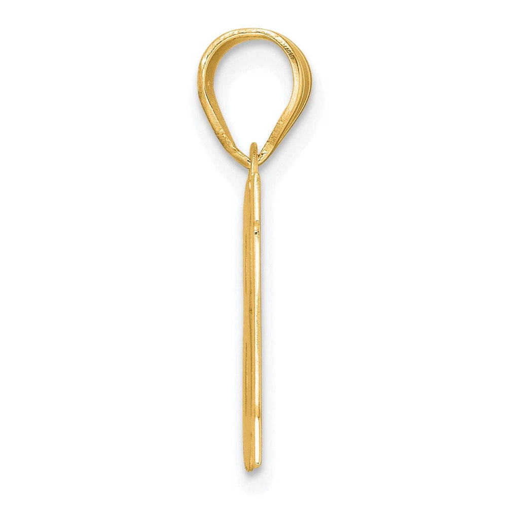 Lovely Rita's Pendants & Charms 14k Yellow Gold Polished Finish Block Script Design Number 18 Charm Pendant