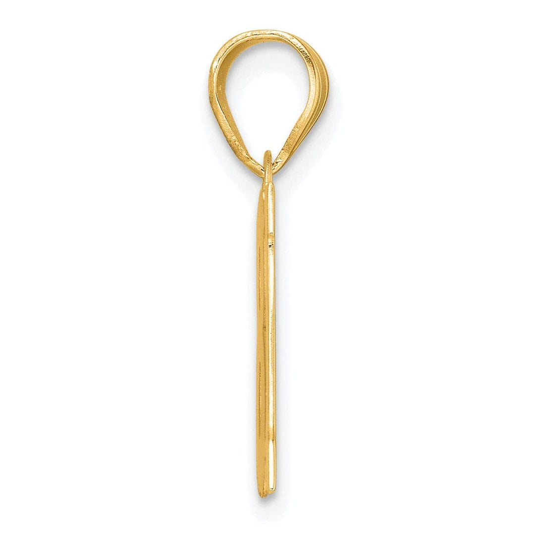 Lovely Rita's Pendants & Charms 14k Yellow Gold Polished Finish Block Script Design Number 18 Charm Pendant