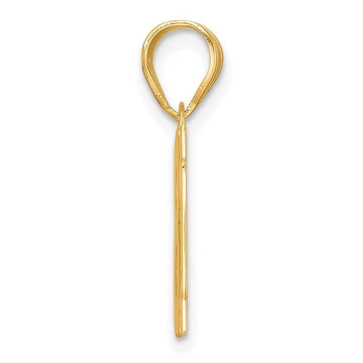 Lovely Rita's Pendants & Charms 14k Yellow Gold Polished Finish Block Script Design Number 18 Charm Pendant