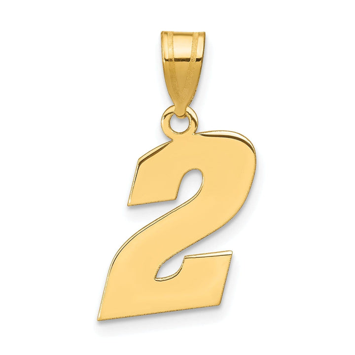 Lovely Rita's Pendants & Charms 14k Yellow Gold Polished Finish Block Script Design Number 2 Charm Pendant