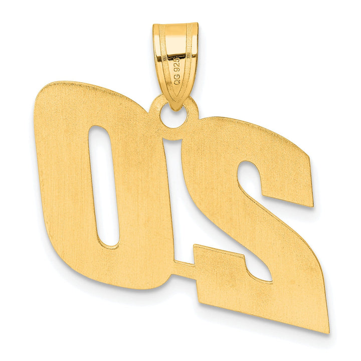 Lovely Rita's Pendants & Charms 14k Yellow Gold Polished Finish Block Script Design Number 20 Charm Pendant