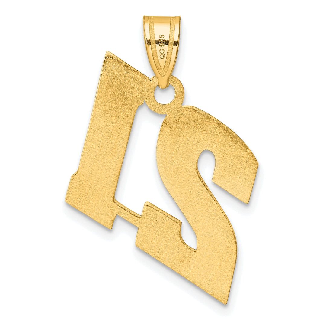 Lovely Rita's Pendants & Charms 14k Yellow Gold Polished Finish Block Script Design Number 21 Charm Pendant