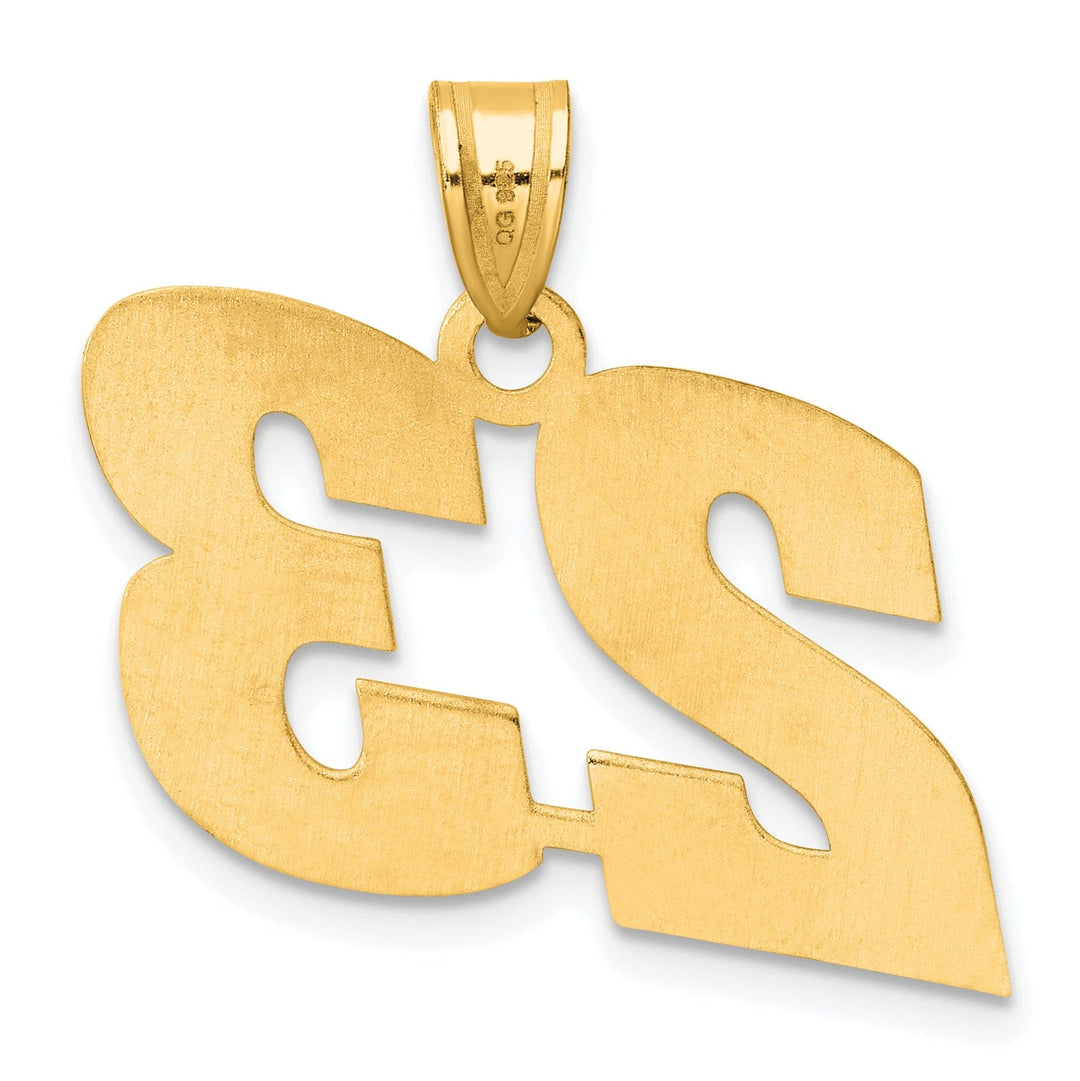 Lovely Rita's Pendants & Charms 14k Yellow Gold Polished Finish Block Script Design Number 23 Charm Pendant