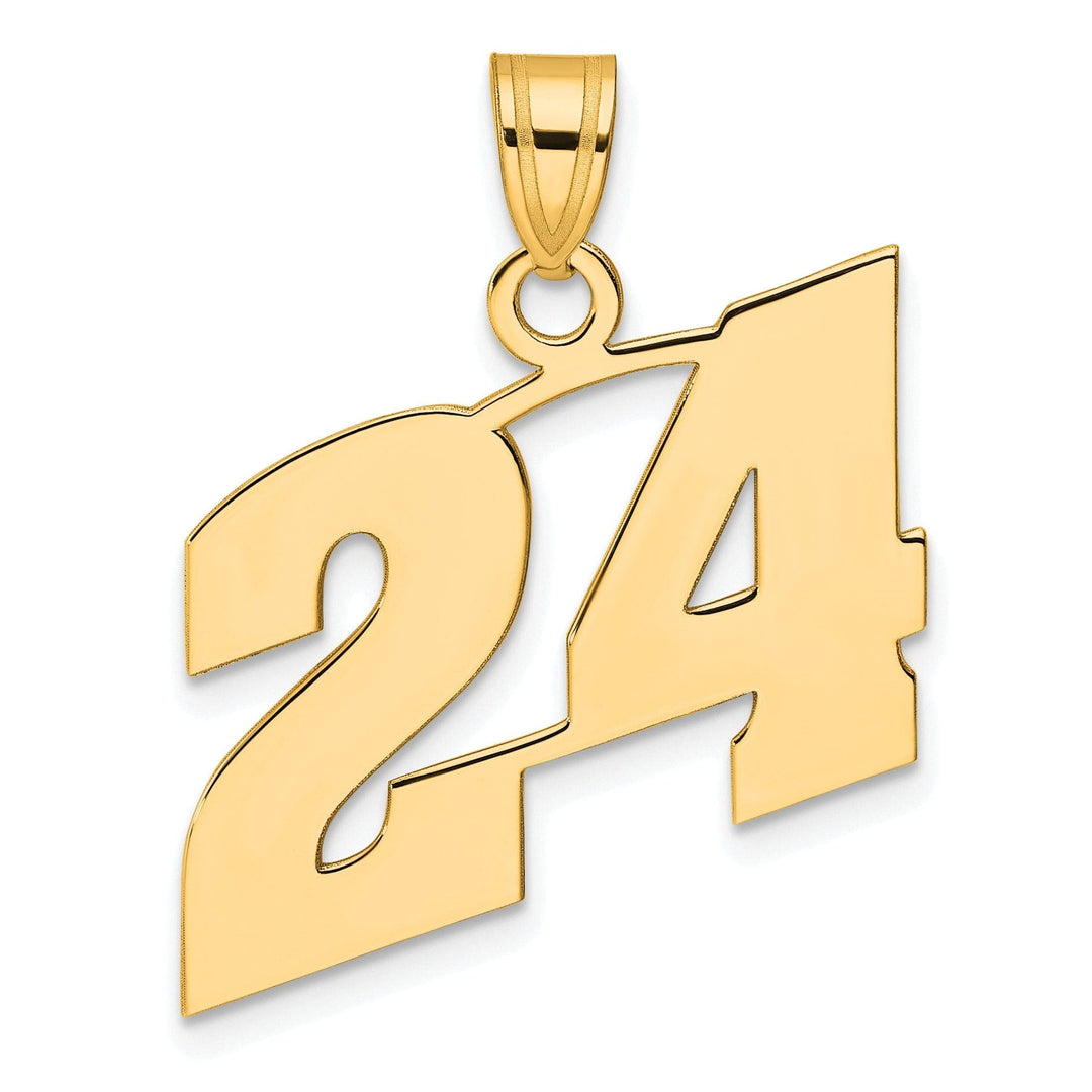 Lovely Rita's Pendants & Charms 14k Yellow Gold Polished Finish Block Script Design Number 24 Charm Pendant