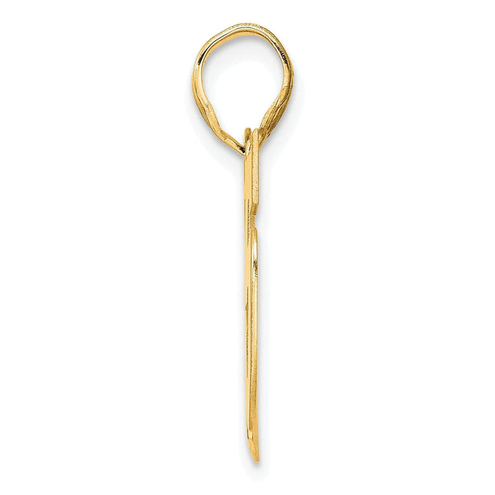 Lovely Rita's Pendants & Charms 14k Yellow Gold Polished Finish Block Script Design Number 25 Charm Pendant
