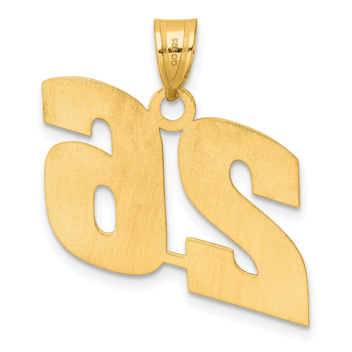 Lovely Rita's Pendants & Charms 14k Yellow Gold Polished Finish Block Script Design Number 26 Charm Pendant