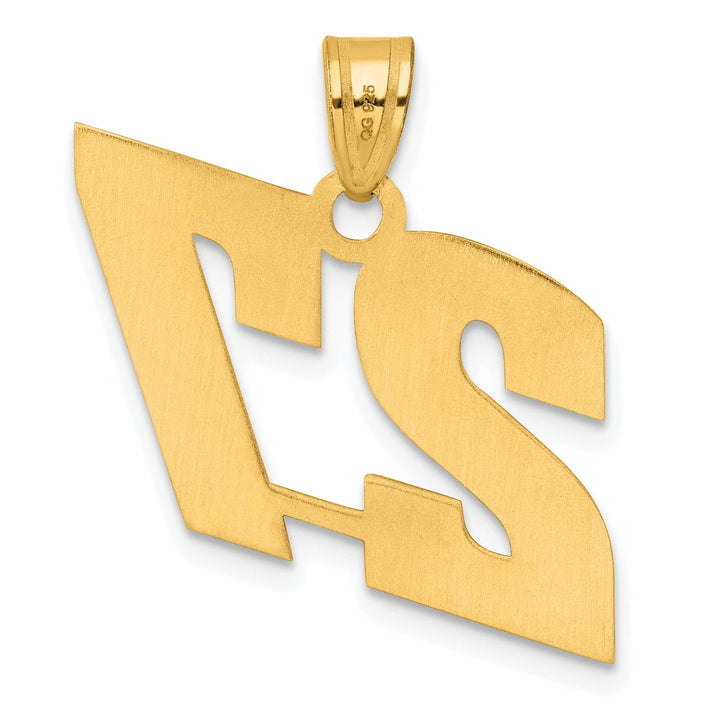 Lovely Rita's Pendants & Charms 14k Yellow Gold Polished Finish Block Script Design Number 27 Charm Pendant