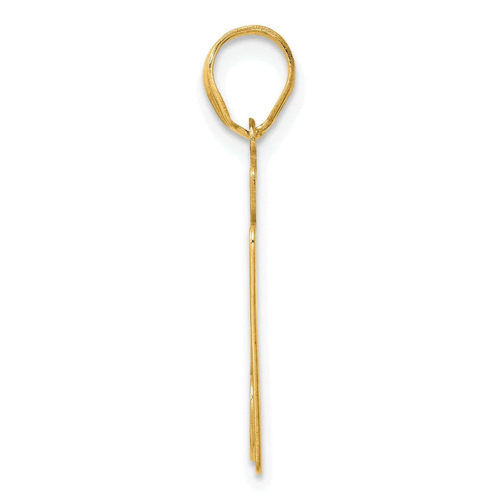 Lovely Rita's Pendants & Charms 14k Yellow Gold Polished Finish Block Script Design Number 27 Charm Pendant