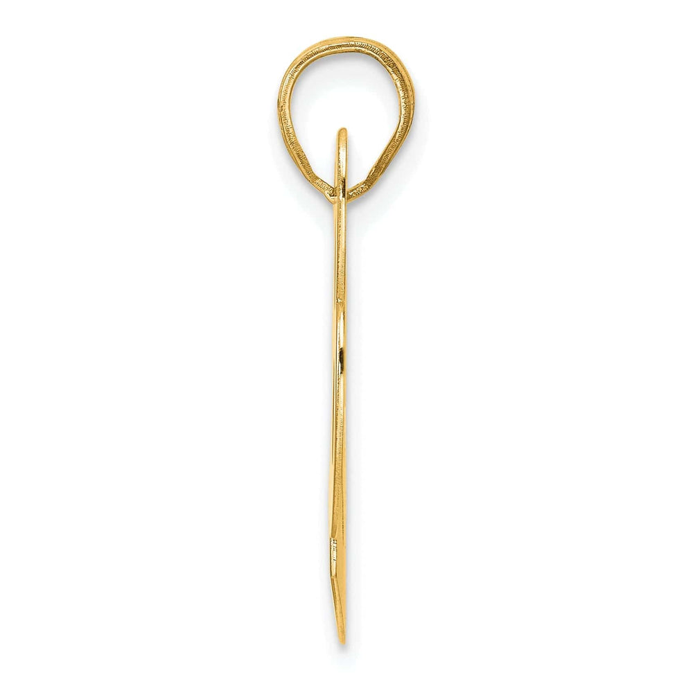 Lovely Rita's Pendants & Charms 14k Yellow Gold Polished Finish Block Script Design Number 28 Charm Pendant