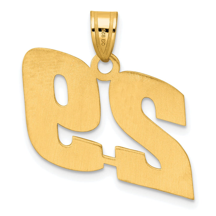 Lovely Rita's Pendants & Charms 14k Yellow Gold Polished Finish Block Script Design Number 29 Charm Pendant