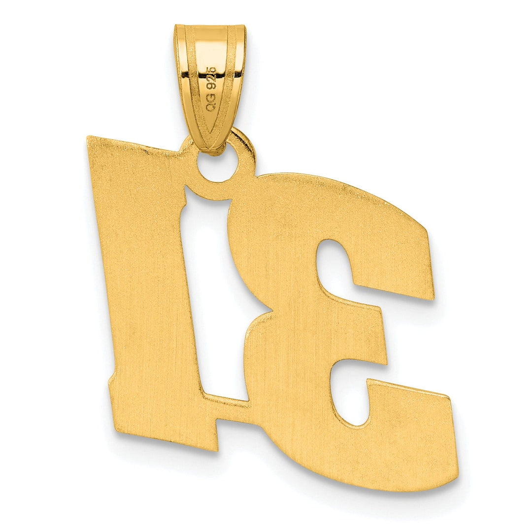 Lovely Rita's Pendants & Charms 14k Yellow Gold Polished Finish Block Script Design Number 31 Charm Pendant